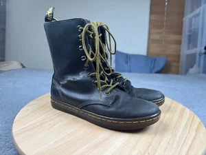 Dr Martens Air Wair Tehani Black Leather Boots US 6 Combat Lightweight - Picture 1 of 10