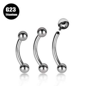 5PCS G23 Titanium Curve Barbell Banana Cartilage Studs Ear Eyebrow Piercing 16G - Picture 1 of 5