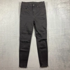 American Eagle Next Level Stretch Jegging Distressed Jeans Black Womens Size 4 - Picture 1 of 12