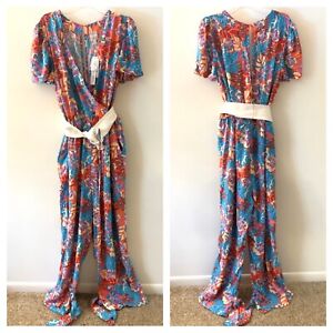 I.N.C x Jeanniemai Floral Pants Faux Leather Belted Jumpsuit Size 1X NWTs