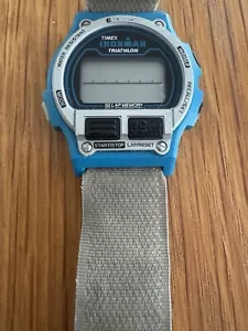 Vintage 90s Timex Ironman Mens Indigo Digital Alarm Chronometer Watch - Picture 1 of 5