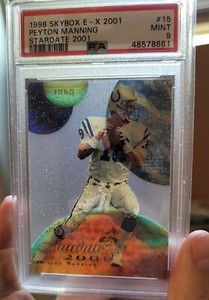 1998 Skybox E-X 2001 Peyton Manning Stardate 2001 Rookie RC PSA 9