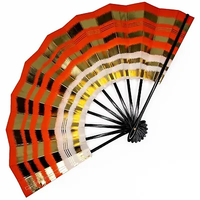 Vintage Japanese Kyoto Odori Maiogi Folding Gold Streaked Dance Fan: RTApr23-B • 80.95$