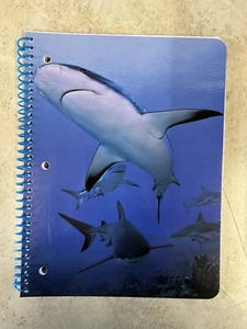 Pen + Gear Poly Wide Ruled 1 Subject Notebook 80 Sheets Sharks - Picture 1 of 1