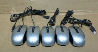 Lot of 5 Dell M-UAV-DEL8  USB Computer Optical Scroll Wheel Mouse 4K93W - Image 1 of 4