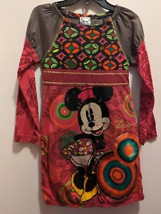 Disney Desigual Little Girls 4 Mickey Mouse Long Sleeve Colorful Dress - Picture 1 of 11