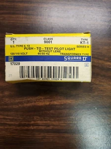 Square D 9001 KT-1, Push to test pilot light, 30mm, 120 volts, new - Picture 1 of 6