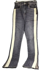 BlankNYC NYC The Cooper Largo Delgado Recto 24 Estilo Rayas Gris Hendidura Entrepierna 33" - Imagen 1 de 9