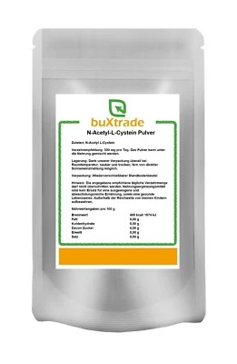 BUXTRADE 100 g de N-acetil-L-cisteína en polvo | sin OGM | L-cisteína
