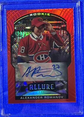 2020-21 UPPER DECK ALLURE ALEXANDER ROMANOV RED RAINBOW AUTO RC #XRC-AR SSP - Image 1 of 4