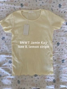 Jamie Kay BNWT lemon stripe top tshirt tee Size 8 unisex - Picture 1 of 1