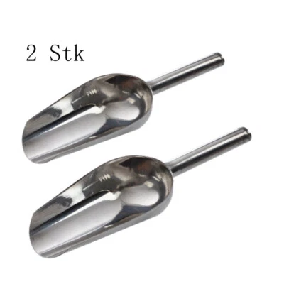 2 Stk Edelstahl Eis Schaufel Lebensmittel Mehlschaufel Buffet Süßigkeiten 8-Zoll - Bild 1 von 4