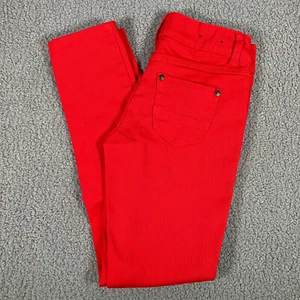 Delias Jayden Skinny Leg Jeans Juniors 1/2 Red Regular Fit Stretch Denim - Picture 1 of 12