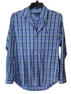 Polo Ralph Lauren Herren Hemd mit Knopfleiste blau kariert Gr. M Performance Classic - Bild 1 von 7