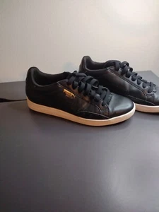 PUMA Black Leather Match Lo Sneakers Lace Up Low Tops - Picture 1 of 8