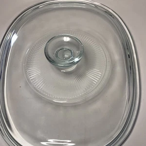 Pyrex F12C Replacement Lid Clear Oval "Ribbed" Casserole Corning Ware - Picture 1 of 5