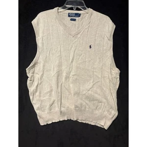 Polo Ralph Lauren Suéter Chaleco Sin Mangas Tejido Algodón Informal XL - Imagen 1 de 6