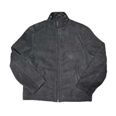 Vintage Tommy Hilfiger Suede Jacket Men’s SZ M Brown Full Zip Bomber Leather - Image 1 of 4