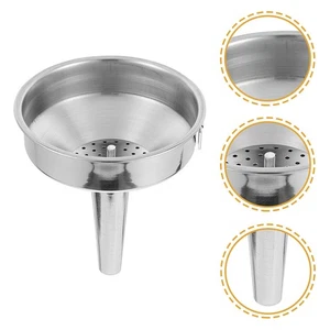  1 Set of Stainless Steel Funnel Multi-function Wine Funnel Household Small - Foto 1 di 12