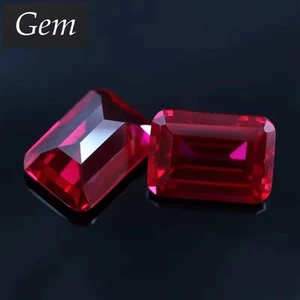 Natürlicher roter Rubin Rechteck Smaragdschliff Sri-Lanka lose Edelsteine für Schmuck-Inlay - Bild 1 von 9