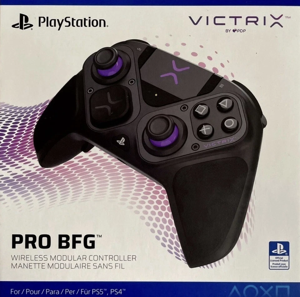 PDP Victrix Pro BFG Compatible con PlayStation 5, PS5/PS4/PC, Negro/Púrpura Foto 1 de 1