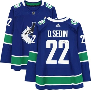 Daniel Sedin Vancouver Canucks Signed Blue Adidas Authentic Jersey w/HOF Insc - Picture 1 of 5