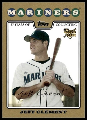 2008 Topps #286 Jeff Clement SN Gold /2008 Seattle Mariners NM+ - Image 1 of 2