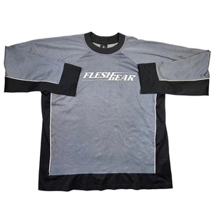 Y2k Vintage Fleshgear Maglia Manica Lunga Grafica Anni 2000 Punk Grunge Motocross Skater - Foto 1 di 8