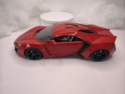 JADA 1/18 FAST AND FURIOUS 7 RED LYKAN HYPERSPORT DIECAST CAR 97388 Light Damage - Image 1 of 4