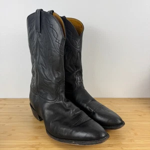 Vintage! Nocona Herren Schwarz Leder Stiefel Hergestellt in USA Western Cowboy Größe 14 D - Bild 1 von 13