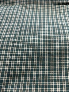 Tela de Colección Años 80 Verde Hilada en Casa Aspecto a Cuadros 15" x 44" Delgada Algodón Primitivo F61 - Imagen 1 de 4