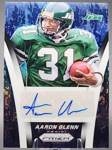 Aaron Glenn/25 2024 Panini Prizm Flashback Automático Azul Marino Camuflaje New York Jets SSP - Imagen 1 de 2