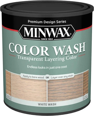 Minwax 618604444 Color Lavado Transparente Capas Color, Blanco Lavado, 1 Cuarto Foto 1 de 4