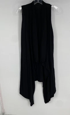 Cardigã suéter Michael Kors feminino preto sem mangas frente aberta tamanho 1 - Imagem 1 de 4