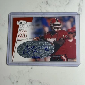 2001 SAGE Autographs Red Quincy Carter Rookie Auto #d /999 Georgia Bulldogs #A10 - Picture 1 of 2