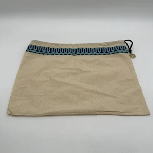 Tory Burch Dust Bag Cotton Storage Travel Beige Logo Gold Tone Charm 10 x 13 - Picture 1 of 3