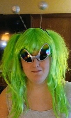 HALLOWEEN Alien Set, Peluca, Ojos, Antena Unisex, Talla Única Foto 1 de 4