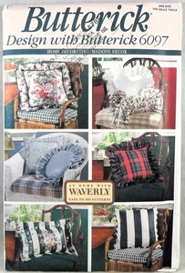 UNCUT Butterick 6097 Waverly Home Decor Pillows - Picture 1 of 2