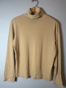 Vintage 90er Bobbie Brooks Rollkragen Shirt Damen Large hellbraun, camelfarben - Bild 1 von 4