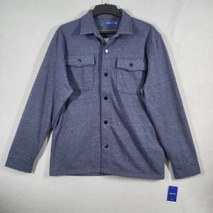 APT 9 Men's Blue Speckled Button Down Shirt Jacket L Modern Luxe - Picture 1 of 10