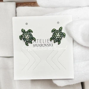 NUEVO EN CAJA AUTÉNTICOS SWAROVSKI Mustique Vida Marina Tortuga Pendientes Verde 5533757 - Imagen 1 de 3