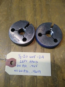 ALMEDA 1/2-20 UNF-2A LEFT THREAD RING SET GAGE INSPECTION TOOLING 1E2474-X1 - Picture 1 of 2