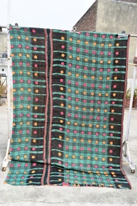Bengali Gudri Ralli Vintage Knatha Quilt Throw Bed Cover Gypsy Bedding Throw - Picture 1 of 5