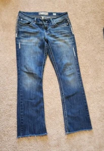 BKE Buckle Payton Slim Boot Jeans Damen 32X29 Distressed Dicke Nähte Destroyed - Bild 1 von 11