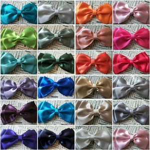 HANDMADE BIG 5" PLAIN SATIN FABRIC BOW - CRAFT DIY EMBELLISHMENT SHOES CLOTHING - Picture 1 of 35