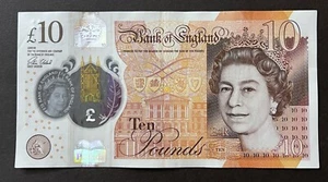 ENGLAND 2016 : 10 Pounds. Queen Elizabeth II/Jane Austen. Serial #BC06 289339 - Picture 1 of 3