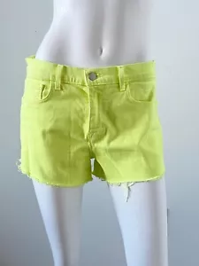 Pantalones Cortos L'Agence Amarillo Neón Algodón Corte Denim Talla 28 - Imagen 1 de 4