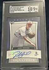 2005 Upper Deck Trilogy ZACK GREINKE AUTO SGC 9 Generations Present Signatures