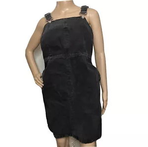 ASOS Design Maternity Dress Size 8 Black Overall Jean Denim Jumper Knee Length - Picture 1 of 8