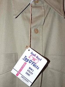 NEW W TAGS! Vtg 50s ANVIL-BRAND BUTTON-UP SANFORIZED WORK SHIRT, Sz M - Picture 1 of 10